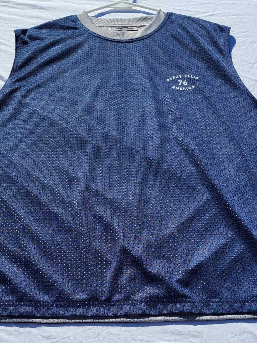 Perry Ellis Tank Top Men's Large Jersey Reversible Classic Athleisure Active